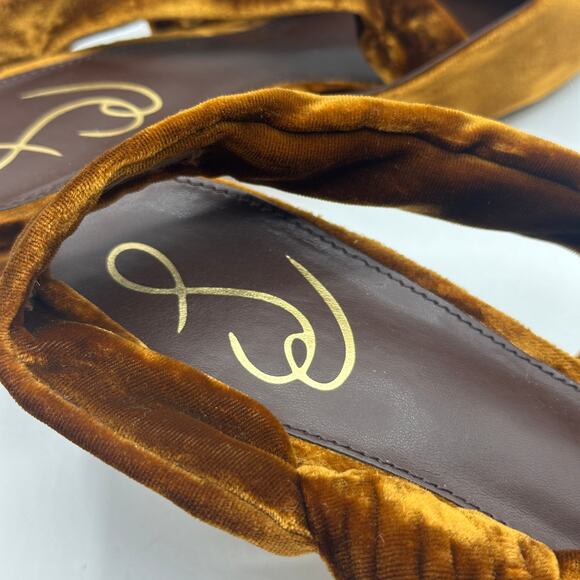 SAM EDELMAN Meredith Slingback Kitten Heels Velvet Cocoa Bronze Sz 8.5 - Picture 6 of 8